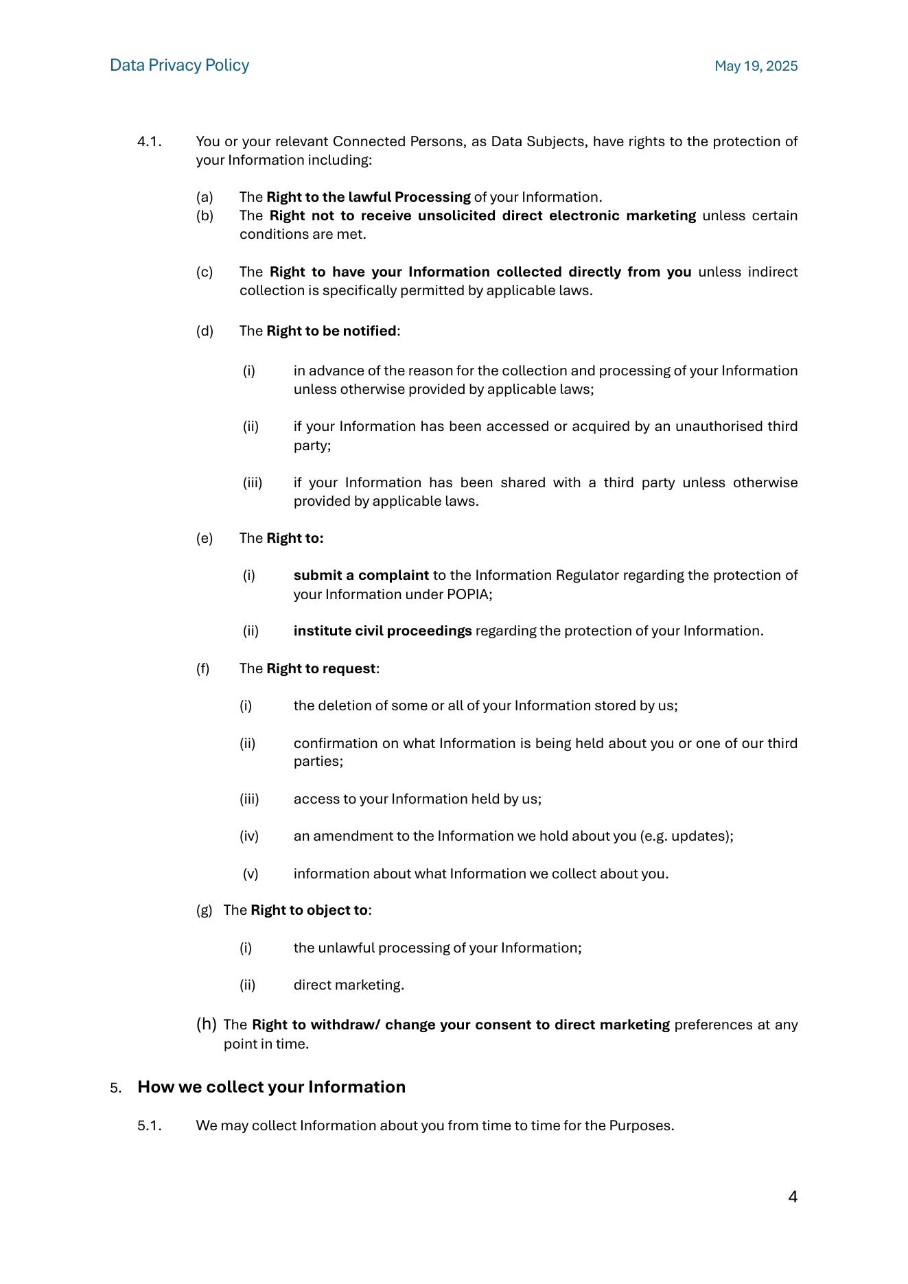 Privacy Policy page 4
