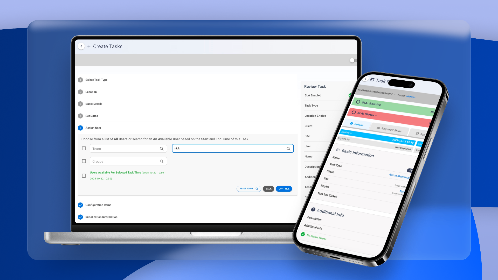 WorkWide Mobile — Create Tasks