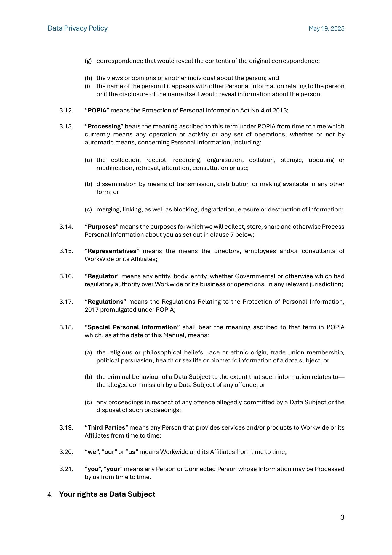 Privacy Policy page 3